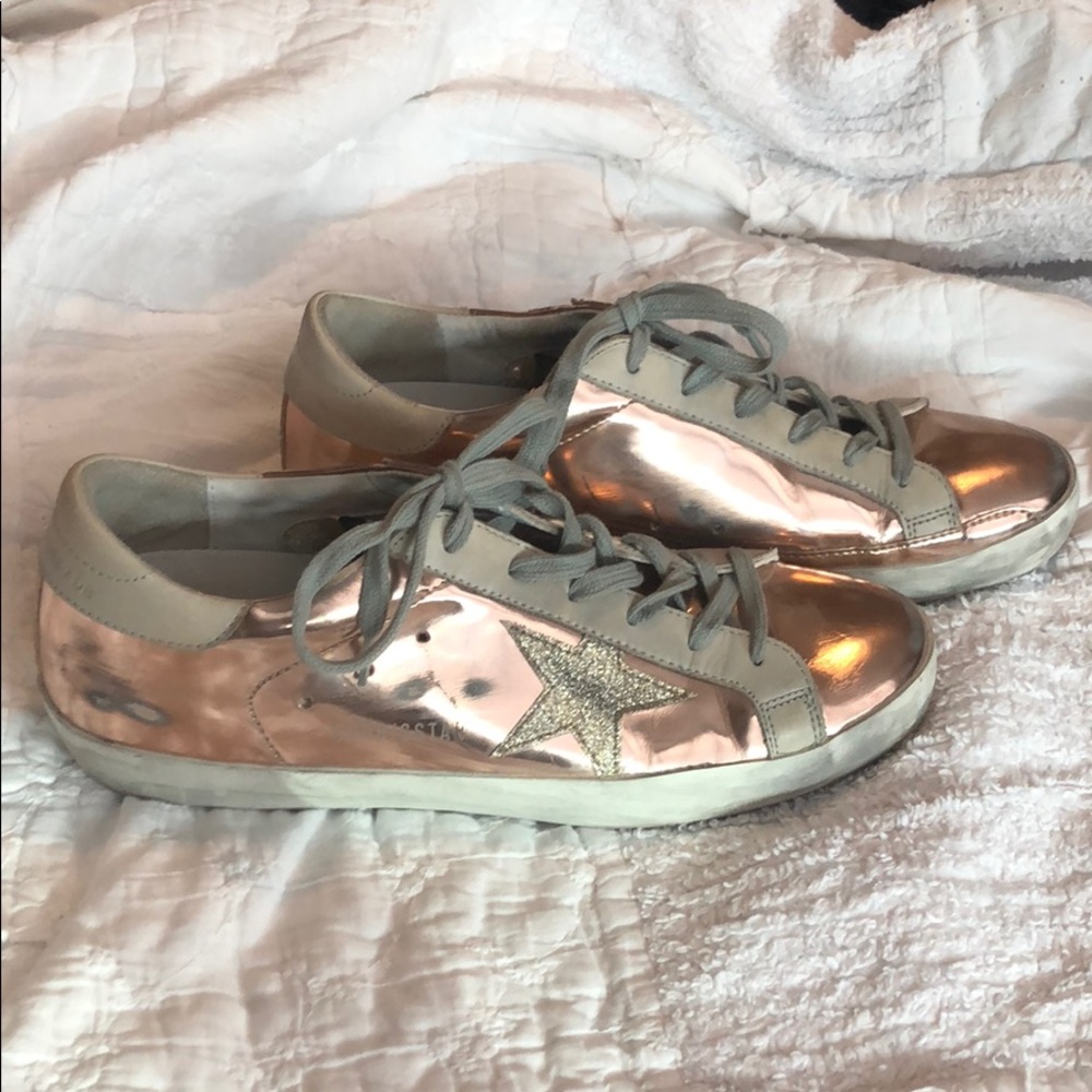 Golden Goose Copper Gold Glitter Sneakers